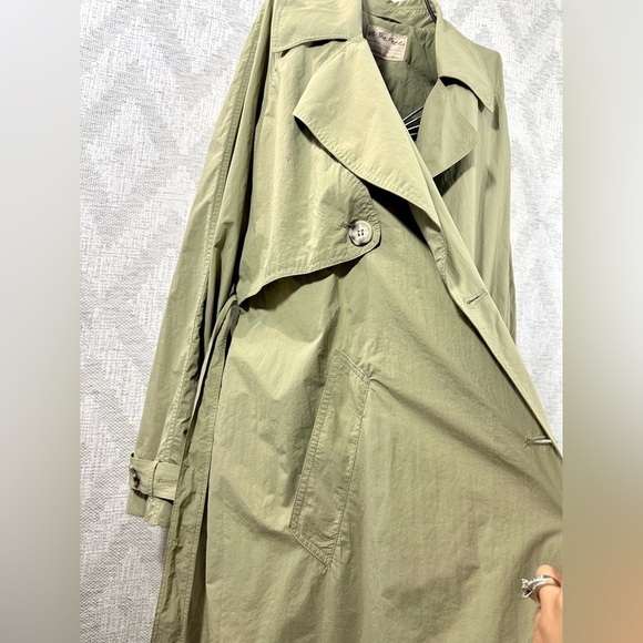 we the free eastwick oversized olive trench coat size L - Picture 14 of 16